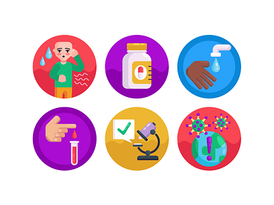 Virus Icons bacteria coloured icons corona virus covid 19 flat icons health icon icons icons pack illustration vector vectors virus