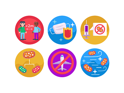 Virus Icons bacteria coloured icons corona virus covid-19 flat icons flu health icon icons icons pack illustration infection vector vectors virus