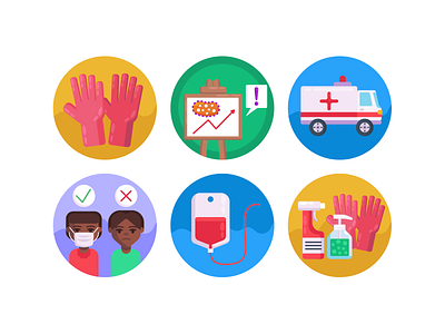 Virus Icons ambulance blood donation coloured icons covid19 flat icons healthcare icon icons illustration mask vector vectors virus