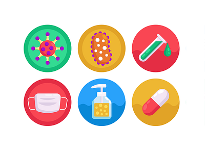 Virus Icons coloured icons coronavirus covid 19 flat icons icon icons icons pack illustration infection mask medicine vector vectors virus