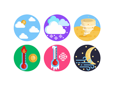Weather Icons coloured icons flat icons icon icons icons pack illustration moon tornado vector vectors weather weather app weather forecast weather icon