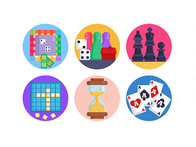 Board Games Icons board game chess chess piece coloured icons flat icons gaming icon icons icons pack poker vector vectors