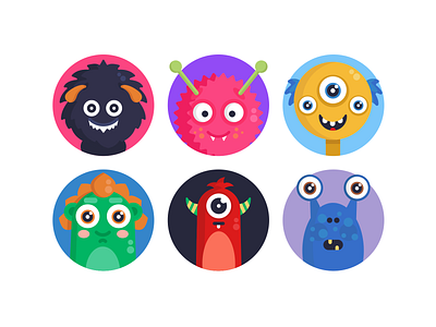 Monster Avatars Icons avatars coloured icons flat icons icon icons icons pack monster monster avatars vector vectors