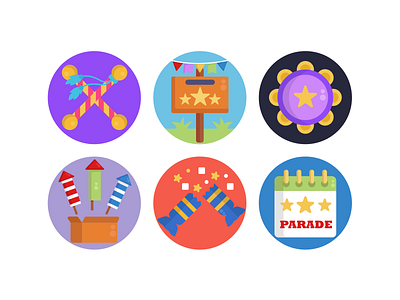 Parade Celebration Icons celebration coloured icons flat icons holiday icon icons icons pack parade vector vectors