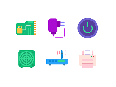 Computer Hardware Color Icons coloured icons computer computer hardware flat icons hardware icon icons icons pack vector vectors