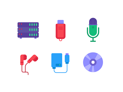 Computer Hardware Color Icons