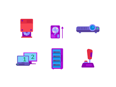 Computer Hardware Color Icons coloured icons computer flat icons hardware icon icons icons pack monitor vector vectors