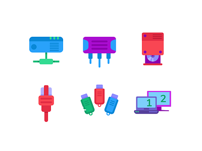 Computer Hardware Color Icons coloured icons computer hardware flash disk flat icons floppy disk icon icons icons pack projector storage vector vectors