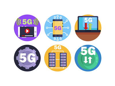5G Icons 5g internet 5g network 5g settings coloured icons connection download flat icons icon icons icons pack internet smartphone streaming upload vector vectors