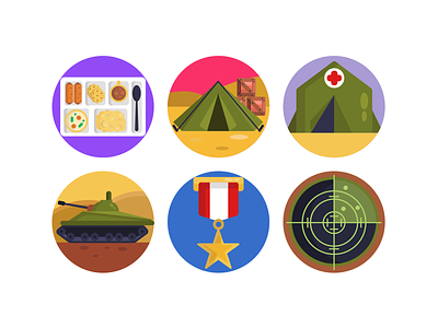 Army Icons army bulldozer coloured icons flat icons food icon icons icons pack military shoot target tent vector vectors