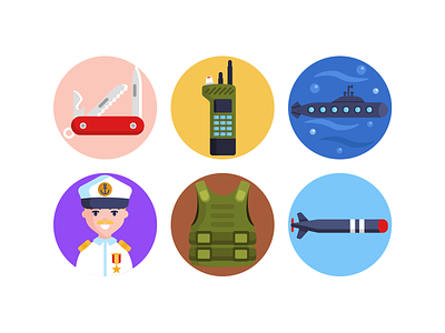 Army Icons army bullet proof coloured icons flat icons icon icons icons pack military police submarine vector vectors walkie talkie