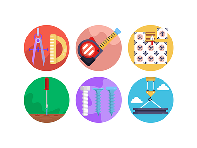 Construction & Building Icons building coloured icons construction tools crane flat icons icon icons icons pack screw drivers tape measure vector vectors
