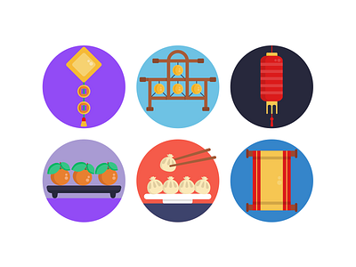 Chinese New Year Icons chinese new year coloured icons decoration flat icons holiday icon icons icons pack kite new year vector vectors