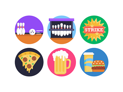 Bowling Icons bowling coloured icons design flat icons icon icons icons pack illustration skittle vector vectors