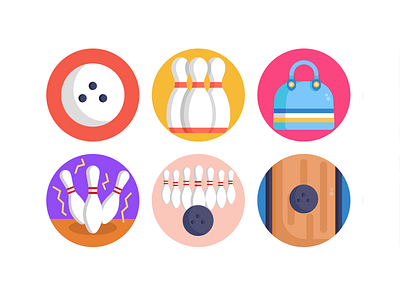 Bowling Icons bowling coloured icons competition flat icons icon icons icons pack skittle sports vector vectors