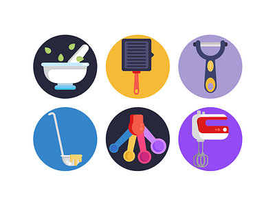 Kitchen Tools Icons coloured icons flat icons icon icons icons pack kitchen kitchen tools kitchenware vector vectors