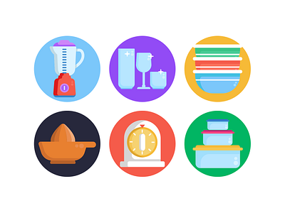 Kitchen Tools Icons bowls coloured icons containers flat icons icon icons icons pack kitchen tools kitchenware vector vectors