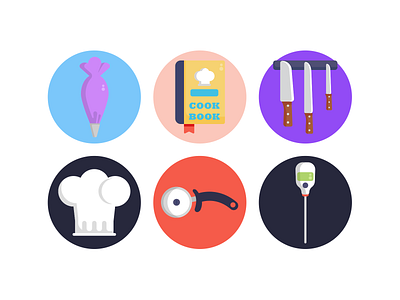 Kitchen Tools Icons coloured icons flat icons icon icons icons pack kitchen tools kitchenware thermometer vector vectors