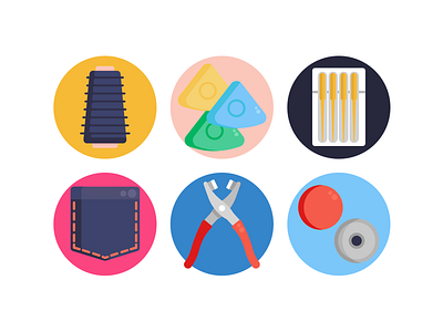 Sewing Icons button coloured icons flat icons icon icons icons pack needle sewing thread vector vectors