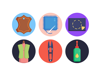 Sewing Icons coloured icons design dress fashion flat icons icon icons icons pack label needle sewing thread tools vector vectors