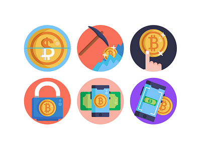 Bitcoin Icons bitcoin blockchain coloured icons cryptocurrency currency design flat icons icon icons icons pack vector vectors
