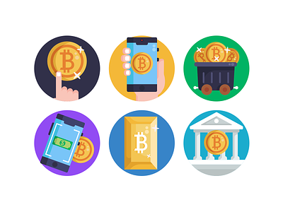 Bitcoin Icons bitcoin blockchain coloured icons cryptocurrency flat icons icon icons icons pack mine vector vectors