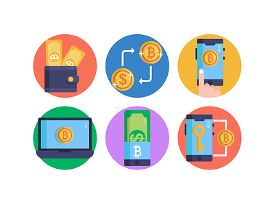 Bitcoin Icons bitcoin coloured icons cryptocurrency currency finance flat icons icon icons icons pack vector vectors wallet