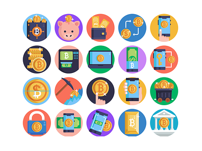 Bitcoin Icons bitcoin blockchain coloured icons cryptocurrency currency finance flat icons icon icons icons pack money vector vectors