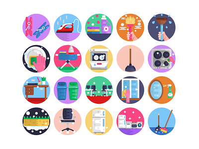 Home and Office Cleaning Icons brush clean cleaning coloured icons detergent flat icons home hygiene icon icons icons pack office soapy water vector vectors
