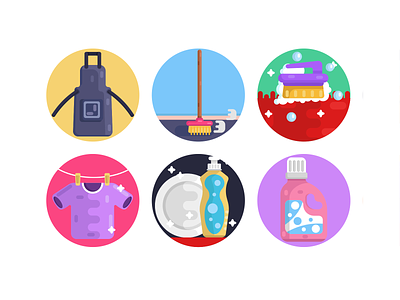 Home and Office Cleaning Icons clean cleaning clothes coloured icons detergent flat icons home hygiene icon icons icons pack laundry office vector vectors
