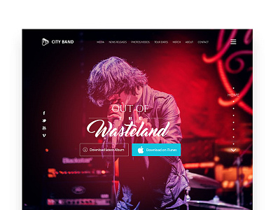 City Band band website bang music one page web site music webdesign website