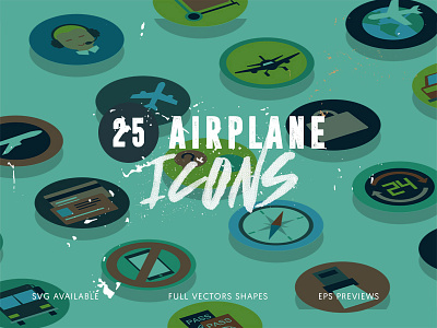 25 Airplane Travel Icons coloured icons colourful icons icons pack plane icons plane travel icons round icons travel icons