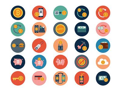 25 Bitcoin Financial Icons Pack