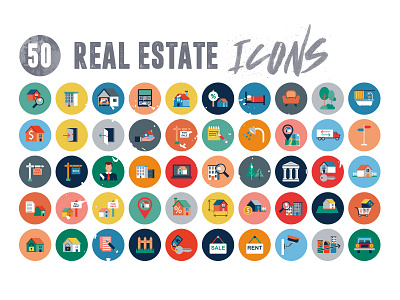 50 Real Estate Property Icons coloured icons house icons icons pack property icons real estate real estate icons