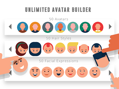 Avatar Builder Selection avatar builder avatar creator avatar flat icons avatar icons flat design