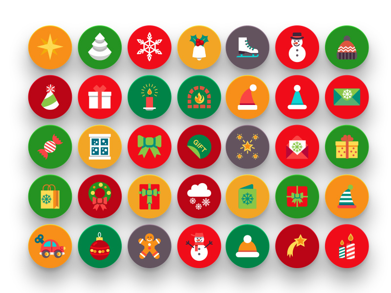 Christmas flat icons by Dighital on Dribbble