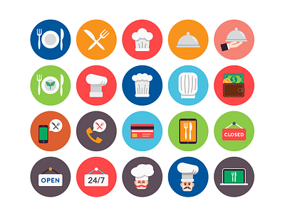 Restaurant Icons chef cooking cooking icons flat icons icons kitchen restaurant restaurant icons