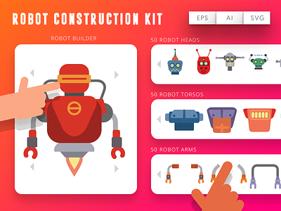 Robot Construction Kit robot robot vector robots robots constructions robots illustration robots maker