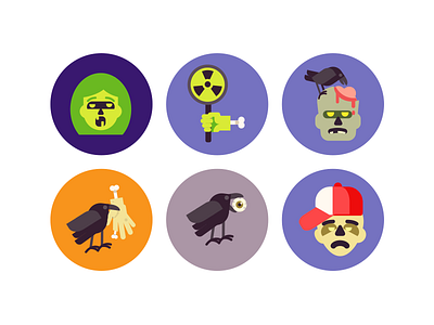 Halloween Zombie Icons dead flat icons halloween icons scary zombie zombie icons