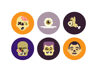 Halloween Zombie Icons dead flat icons halloween icons scary zombie zombie icons