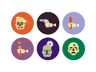 Halloween Zombie Icons dead flat icons halloween icons scary zombie zombie icons zombie weapons