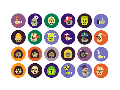 Halloween Zombie Icons dead flat icons halloween icons scary zombie zombie icons