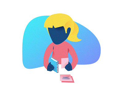 Checking Reading Notes Illustration books character drawing illustration notes profile avatar icons reading