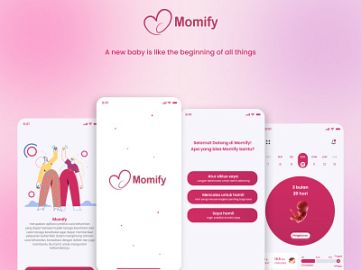 Momify app application ui babies baby branding design icon illustration logo logodesign mommy moms pregnancy pregnant product product design ui uidesign uiux ux