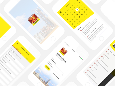 Mobile App application branding calender cement design mobile app ui ux