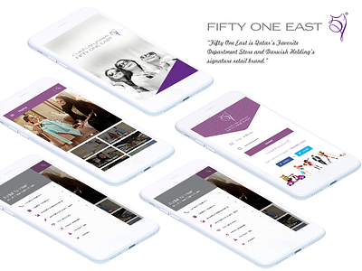 Fifty One East app branding dress mobile online shopping ui ux