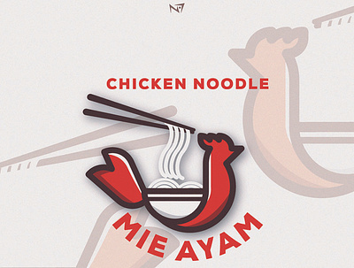 Chicken Noodle design flat graphic design icon illustration illustrator logo minimal