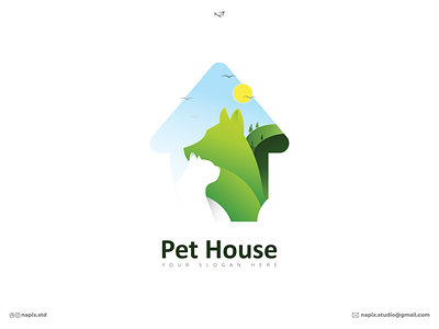 Pethouse art branding design flat graphic design icon illustration illustrator logo vector