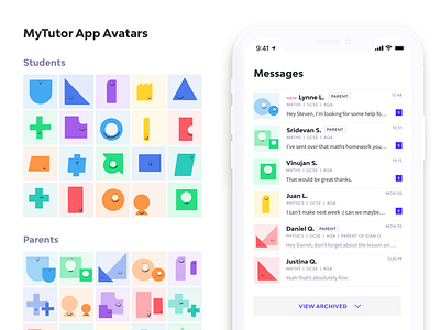 MyTutor App Avatars