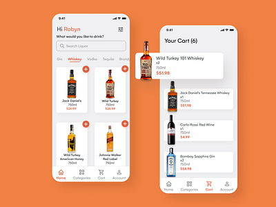 Liquor Store App Concept alcohol app dailyui design dribbble drinks inspiration liquor minimal ui uiux uiuxdesign ux uxdesign